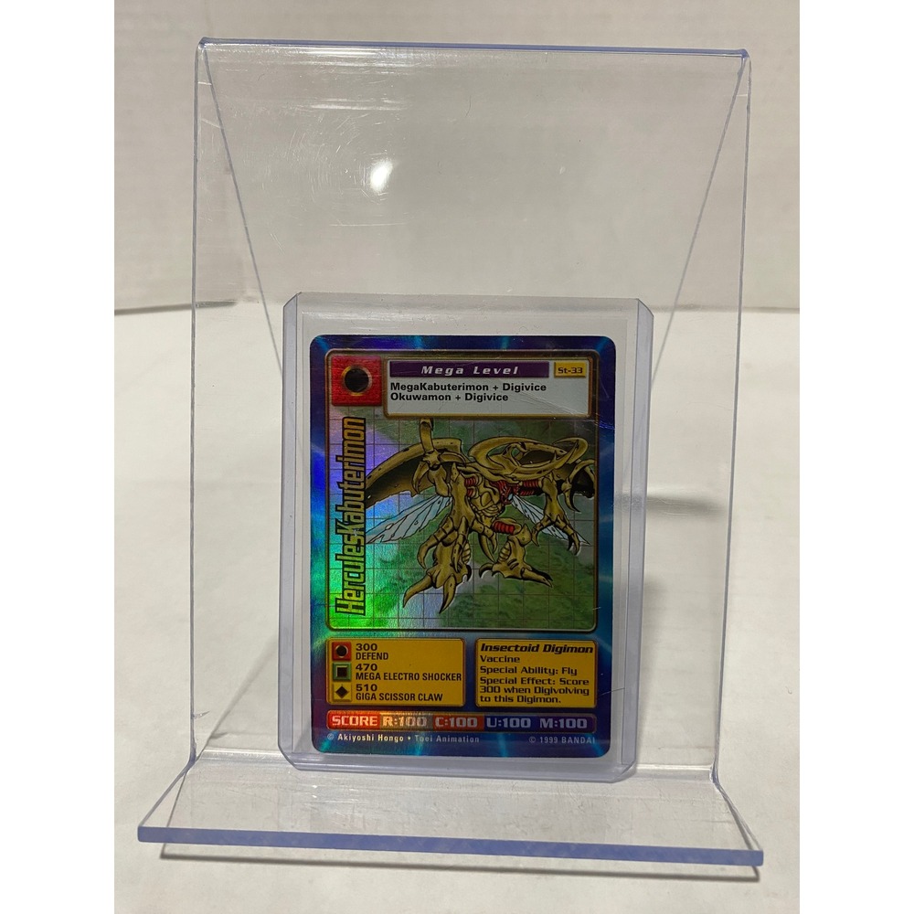 Bandai Digimon Card HerculesKabuterimon St-33 Holo Foil Vintage 1999 Mega Level
